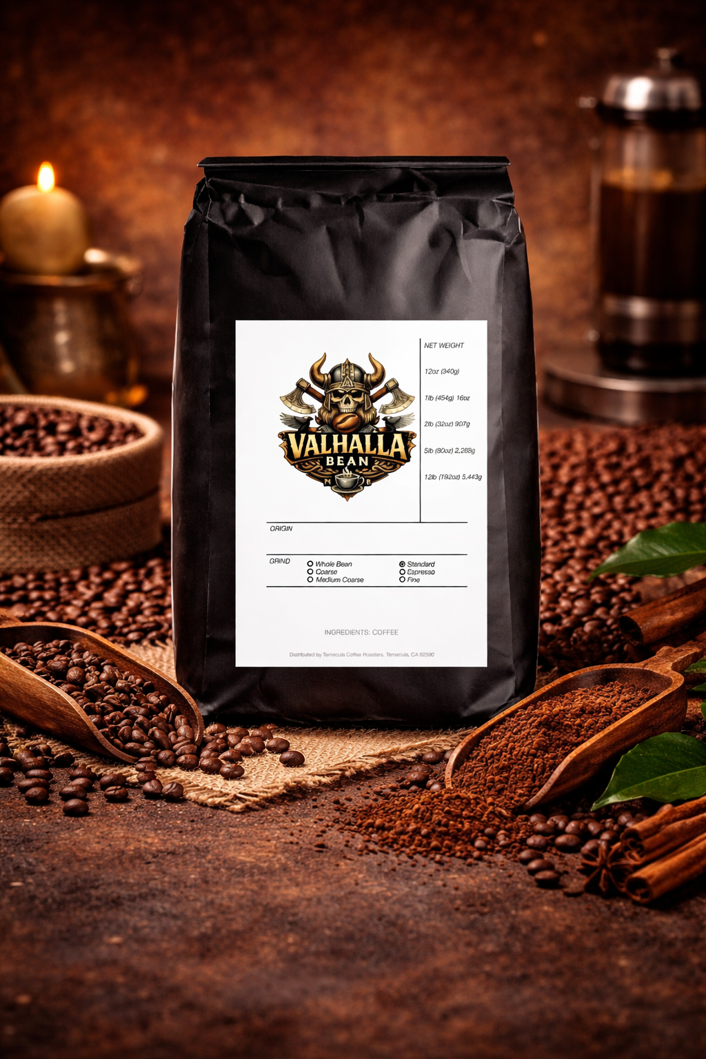 Coffee with Mushrooms Medium Roast Valhalla Bean